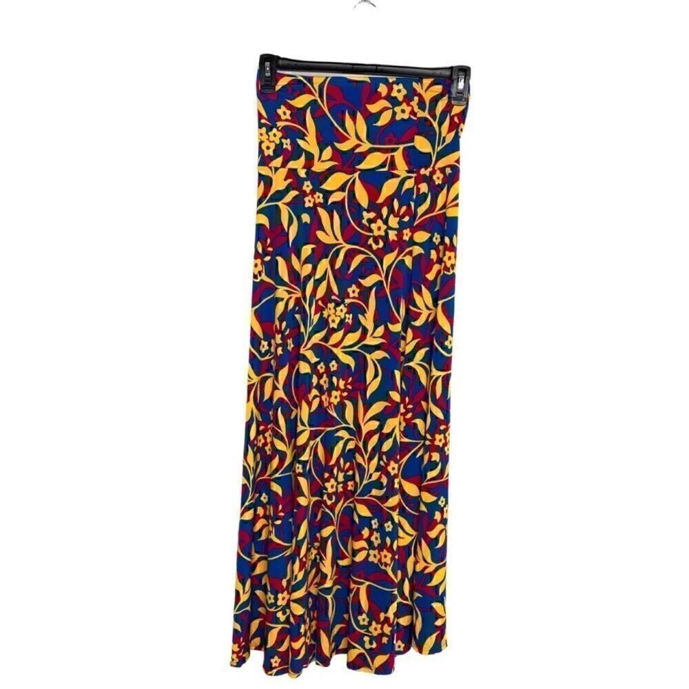 LuLaRoe Maxi Skirt Yellow Blue Red XS NEW